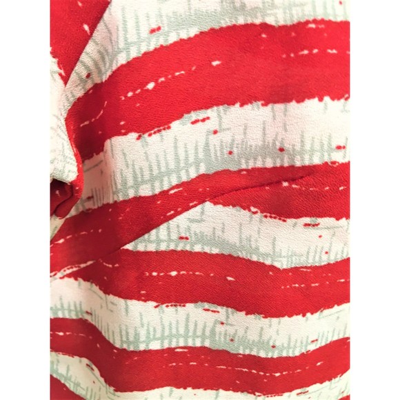 Antilia Femme Red and White Striped Top Women's Large - Picture 9 of 10